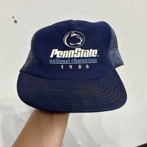 Vintage 80s Penn State 1986 Nation Champions Snapback Trucker Hat